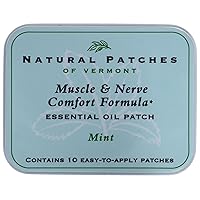 Natural Patches of Vermont Muscle & Nerve Comfort Essential Oil Body Patches, Mint, 10-Count Tin