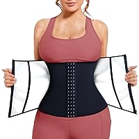 KUMAYES Sweat Waist Trainer Trimmer for Women Lower Belly Fat Workout Belt Sweat Band Weight Loss Sauna Suit Hot Body Shapers