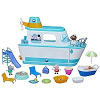 Peppa Pig, Peppa's Cruise Ship, 17-Piece Tiered Playset Preschool Toys for Girls and Boys from 3 Years