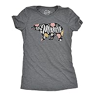 Womens Mama Bear T Shirt Cute Funny Best Mom of Boys Girls Cool Mother Tee