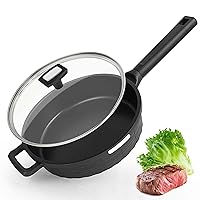 Wodillo 2Pcs Non Stick Cookware Set Frying Pans PFOA Free Cookware Aluminum Pans for Cooking All Stoves Compatible Induction Compatible 10 inch (10'' with Lid)