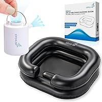 CIRCA AIR Inflatable Hair Washing Basin and Mini Pump Bundle - Portable Shampoo Bowl with Pillow, Inflatable Sink for Locs Detox + Rechargeable USB Small Air Pump, Portable Travel Pump