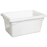 Rubbermaid Commercial Products Food Tote/Box, 5-Gallon, White, Freezer/Dishwasher Safe, Food Storage/Organization for Fruits/Vegetables/Grains in Bar/Restaurant/Hotel/Home