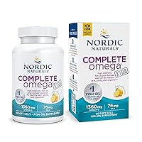 Complete Omega Xtra, Lemon - 60 Soft Gels - 1360 mg Omega-3 + 76 mg GLA - Healthy Skin, Joints & Cognition - Non-GMO - 30 Servings