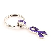 Purple Ribbon Dangle Charm Key Chain Buy 1 Give 1