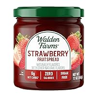 Walden Farms Strawberry Fruit Spread 12 oz Jar - Naturally Flavored - 0g Net Carbs - Kosher Certified - Great on Muffins - Pancakes - Salad - Dipping - Toppings and Many More