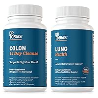 Dr. Tobias Colon 14 Day Cleanse and Lung Health Supplements, with Fiber, Herbs & Probiotics, Vitamin C, Butterbur, Quercetin & Bromelain, Gut and Lung Support, Non-GMO