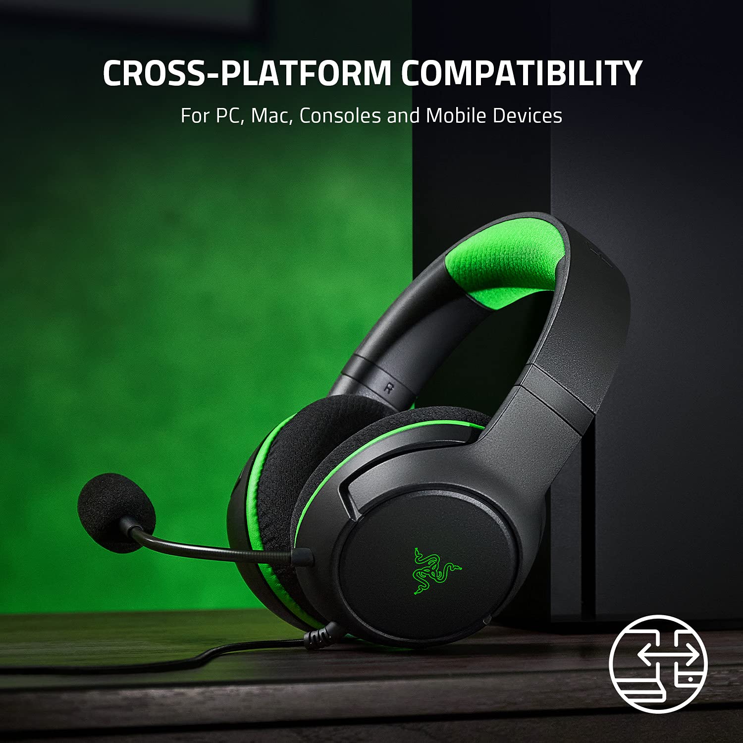 Razer Kaira X Wired Headset for Xbox Series X|S, Xbox One, PC, Mac & Mobile Devices: TriForce 50mm Drivers - HyperClear Cardioid Mic - Flowknit Memory Foam Ear Cushions - On-Headset Controls - Black
