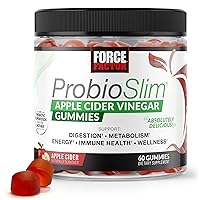 ProbioSlim Apple Cider Vinegar Gummies with Organic LactoSpore Probiotics and Prebiotics to Support Digestion, Metabolism, and Immune Health, 60 Gummies