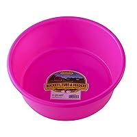 Little Giant® Plastic Utility Pan | Feed Pan | Durable & Versatile Livestock Feeding Bucket | Made in USA | 5 Quart | Hot Pink