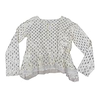 Girl's Foil-Print Top Holiday Ivory X-Large
