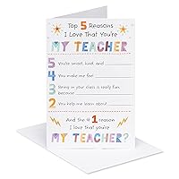 American Greetings Fill In The Blank Thank You Card for Teacher (Best Teacher Ever!)