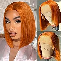 13x4 Short Bob Lace Front Wigs Human Hair Pre Plucked Straight