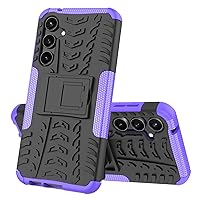 Compatible with Samsung Galaxy S23 FE 5G Case with Kickstand, Heavy Duty Dual Laye Drop Protection Case Hard Thin Cover Shockproof Phone Case for Samsung Galaxy S23 FE 5G - Hyun Purple JX