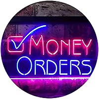 ADVPRO Money Order Sold Here Dual Color LED Neon Sign Red & Blue 24