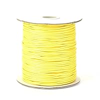 600 Feets Gold 1mm Korean Waxed Polyester Cord Threads Wax Polyester Braided Beading Cords Necklace Bracelet Wire String with Spool for Sewing Jewelry Making Macrame Supplies