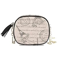 ALAZA Women's Summer Pineapple with Navy Striped PU Leather Crossbody Bag Shoulder Purse with Tassel