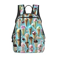 Ice Cream Cones print Lightweight Laptop Backpack Travel Daypack Bookbag for Women Men for Travel Work