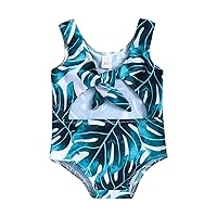 6t Swimsuit Girls Girls Leaf Printing Holiday Swimwear Swimsuit Bikini Toddler Swimsuit Girl Two Piece