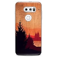 Case Replacement for LG G7 ThinkQ Fit Velvet G6 V60 5G V50 V40 V35 V30 Plus W30 Sunset Landscape Dark Nature Red Orange Clear Design Man Cute Wooden Print Soft Slim fit Flexible Silicone Girls