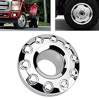 5C3Z1130NA Front 10 Lug Chrome Wheel Center Hub Cap Compatible with Ford F450 F550 Super Duty 2005‑2017, 4WD Front Wheel Center Caps