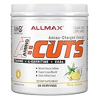 ALLMAX Nutrition AMINOCUTS (ACUTS), Amino-Charged Energy Drink with Taurine, L-Carnitine, Green Coffee Bean Extract, Pina Colada, 30 Servings