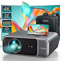 [Auto Focus/4K Support] Projector with WiFi 6 and Bluetooth 5.2, YABER Pro V9 600 ANSI Native 1080P Outdoor Movie Projector, Auto 6D Keystone & 50% Zoom, Home Theater Projector for Phone/TV Stick/PC