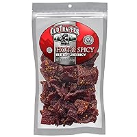 Old Trapper Beef Jerky, Hot & Spicy 10-Ounce Individual Pack, Tender and Spicy Meat Snacks for Lunches or Between Meals, 11 Grams of Protein and 70 Calories per Ounce (Pack of One)