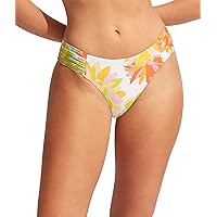 Seafolly Women's Standard Ruched Side Retro Medium Coverage Bikini Bottom Swimsuit