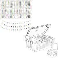 Mathtoxyz 1400 Pieces Letter Beads Kit (Colorful) and 15Pcs Small Bead Organizers and Storage