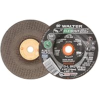 Walter 15L843 4-1/2x5/8-11 Flexcut Mill Scale Spin-On Grinding Wheels Contaminant Free Type 29S Grit 36, 25 Pack