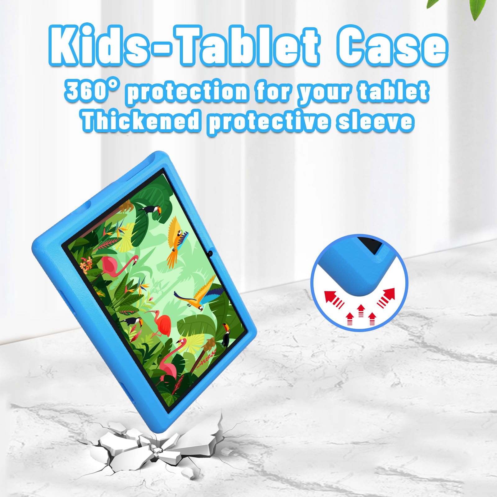 Android 13 10 inch Tablet for Kids Kidoz Pre-Installed, HD 1280 * 800 IPS Screen 6GB+64G+128GB Expansion Quad Core Kids Tablets with Dual Camera WiFi Bluetooth (Blue)
