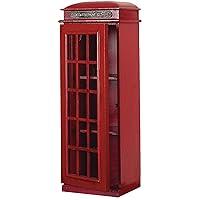 Deco 79 Wood London Telephone Booth 2 Shelf Storage Unit, 11