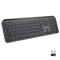 Logitech MX Keys Illuminated Wireless Keyboard with Bluetooth, USB-C - For Apple macOS, Microsoft Windows, Linux, iOS, Android - Graphite - With Free Adobe Creative Cloud
