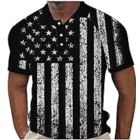 American Flag Printed Shirts for Men,Men's Independence Day Patriotic Shirt 4th of July Short Sleeve Tee Tops