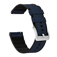 BARTON WATCH BANDS with Integrated quick release spring bars- Cordura Fabric and Silicone- Cordura Fabric and Silicone Hybrid Watch Bands - Choice of Color & Width (18mm, 20mm, 22mm)