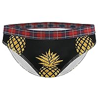 Golden Pineapple Pattern Women Cotton Underwear Bikini Fashion Ladies Brief Panties, S