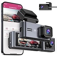 OMBAR Dash Cam 5G WiFi GPS, 3 Channel Dash Cam Front and Rear Inside 2K+1080P+1080P, 3.18