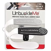 UnbuckleMe Car Seat Buckle Release Tool (As Seen on Shark Tank) - Easy Opener Aid for Arthritis, Long Nails, Older Kids - Button Pusher for Infant, Toddler Car Seats (2 Pack, Black & Gray)