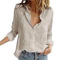 Button Down Blouses for Women Dressy Shirts Lightweight Business Tops Collar Long Sleeve Fall Outfits 2023