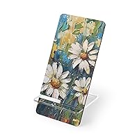 Cell Phone Stand Desk Holder Portable Phone Cradle Night Stand 2- Piece Daisy Print Mobile Phone Tabletop Compatible with iPhone Android Galaxy All Smartphone Models Office Accessories Sturdy