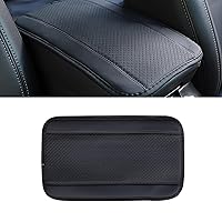 Pack of 1 Car Armrest Seat Cover, 12.5 x 7.4In Fiber Leather Embossing, Four Seasons Universal Armrest Box Mat, Suitable for Most Car (Black)