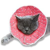 SunGrow Cat Cone Collar Soft, Pet Recovery Elizabethan E Collar Soft Neck Cone to Stop Licking for Cats & Kittens After Surgery, Cat Surgical Recovery Suit for Wound Cover, Puppy Dog & Rabbit Cone