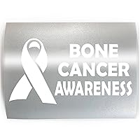 Bone Cancer AWARENESS White Ribbon - PICK YOUR COLOR & SIZE - Vinyl Decal Sticker B
