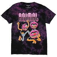Disney The Muppets Men's Animal Drumming Purple Tie-Dye Adult T-Shirt