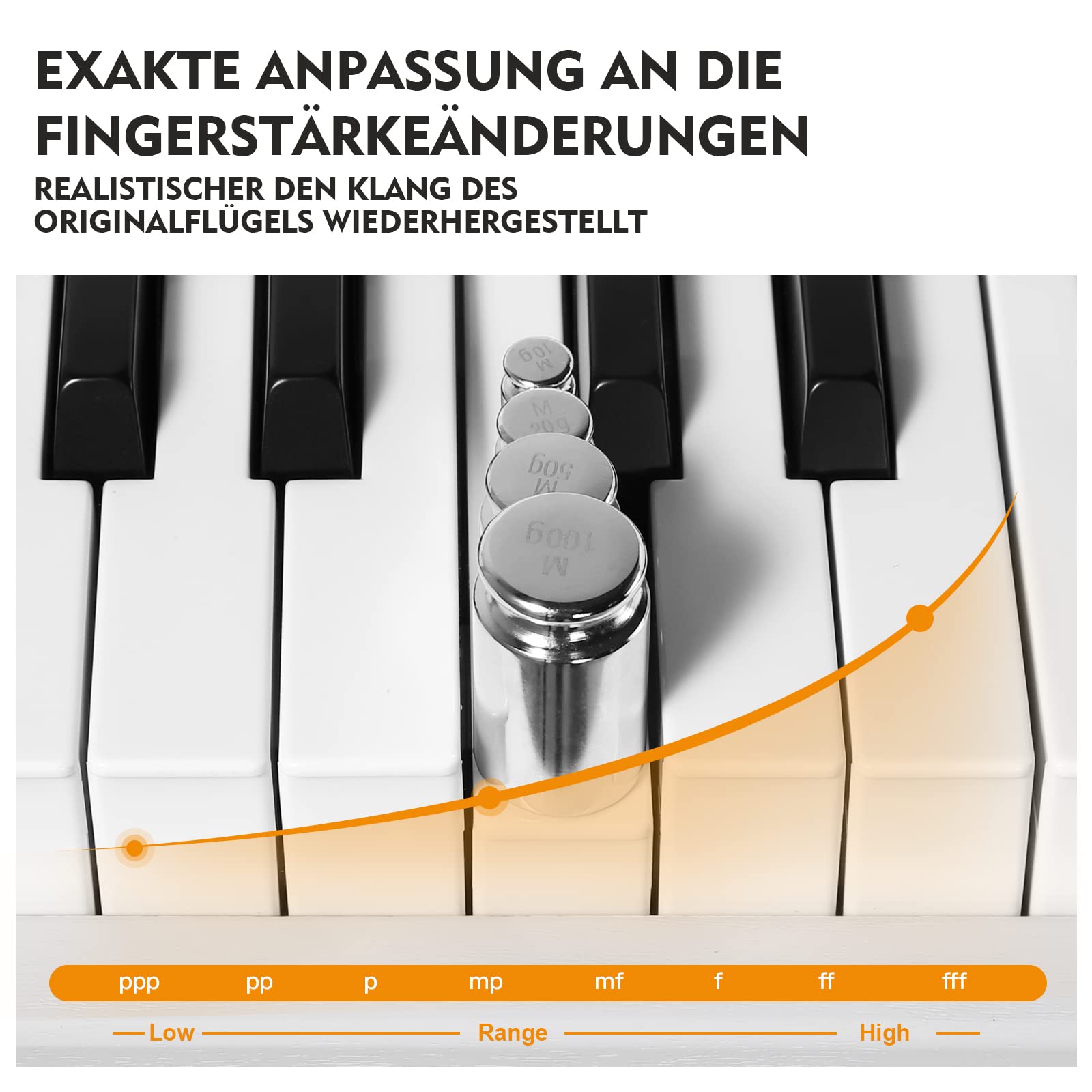 MUSTAR E Piano Digital 88 Tasten, Keyboard mit halbgewichteten & Bluetooth, Portable Set mit Sustain Pedal, Keyboardständer und Tragetasche, Weiß