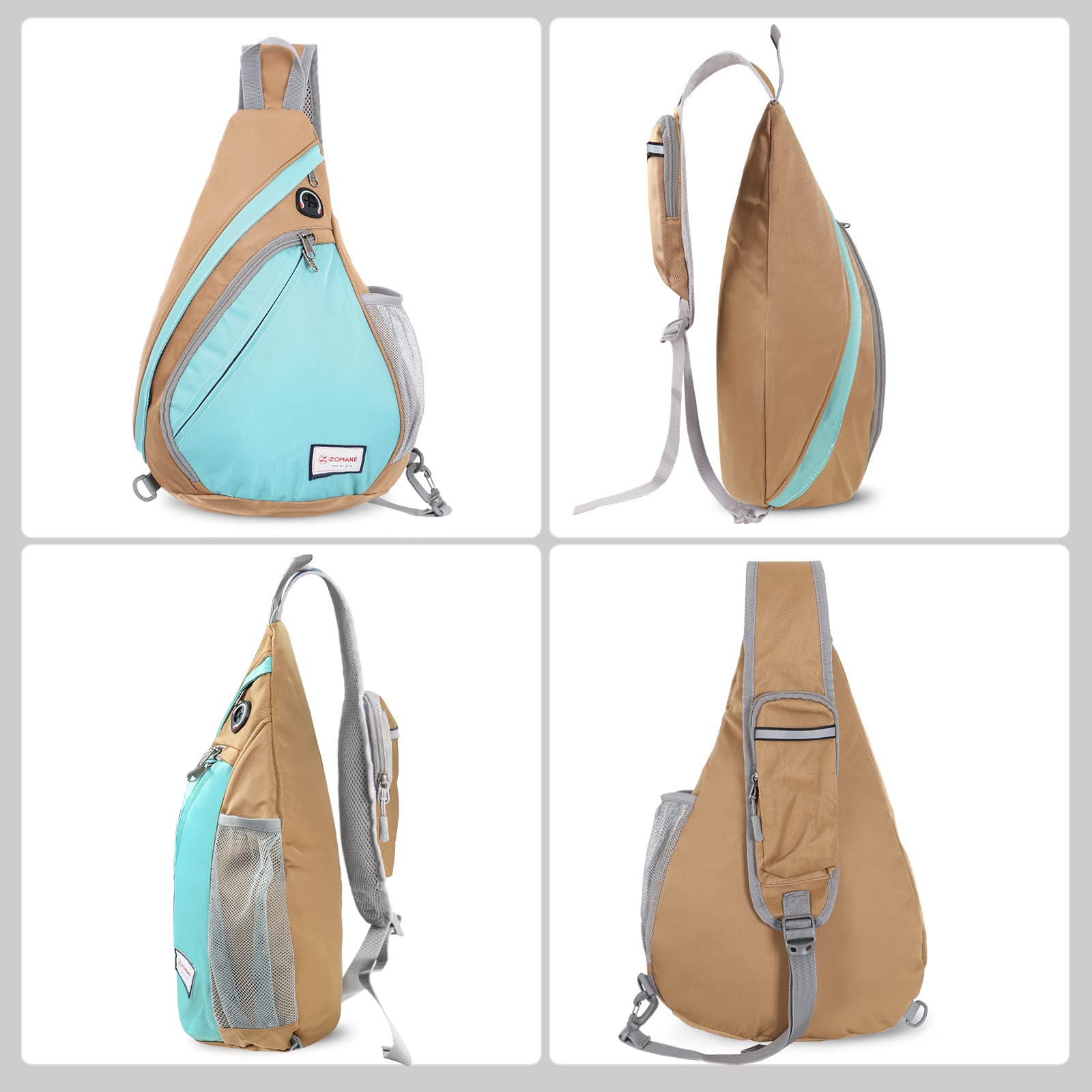 ZOMAKE Sling Bag for Women Men:Small Crossbody Sling Backpack - Mini Shoulder Bag Anti Thief Chest Bag for Hiking