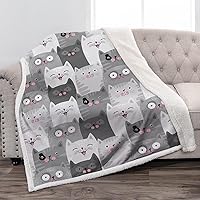Jekeno Cat Soft Blanket Gifts for Women Mom Birthday Christmas Valentines Ideas Presents Decor Home Bedroom Living Room Cozy Plush Sherpa Throw for Cat Lovers Kids Teen Adults 50