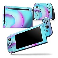 Compatible with Nintendo DSi XL - Skin Decal Protective Scratch-Resistant Removable Vinyl Wrap Cover - Abstract Neon Wave V12
