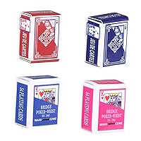 4 Set Games Poker Playing Cards Miniature Dolls Mini Playing Cards Playing Cards Game Board Game Poker Miniature Dollhouse Accessories Supplies Model Paper
